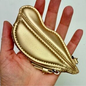 DVF x Target Metallic Gold Lips Zip Pouch